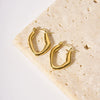 Women's Simple Irregular Geometric Stainless Steel Earrings With Pvd Furnace Real Gold Treatment