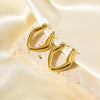Women's Simple Irregular Geometric Stainless Steel Earrings With Pvd Furnace Real Gold Treatment