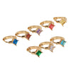 Women's Simple Light Luxury Copper Diamond Rhombus Earrings