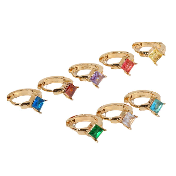 Women's Simple Light Luxury Copper Diamond Rhombus Earrings