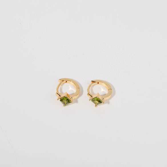 Women's Simple Light Luxury Copper Diamond Rhombus Earrings
