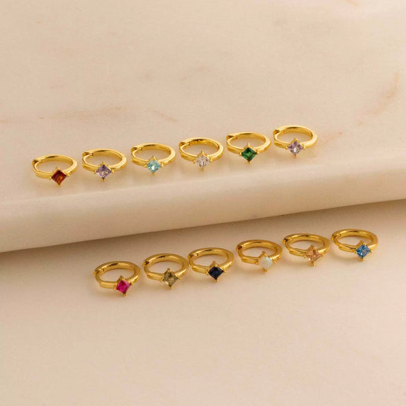 Women's Simple Light Luxury Copper Diamond Rhombus Earrings