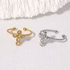 Women's Simple Light Luxury Gold Plated Stainless Steel Ring With Cross Opening And Color Diamond Electroplated