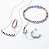 Women's Simple Light Luxury S925 Silver Love Rainbow Zircon Bracelet With Geometric Pattern And Diamond Design