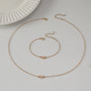 Women's Simple Love Oil Dropping Alloy Heart Shaped Necklace And Clavicle Bracelet