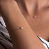 Women's Simple Love Oil Dropping Alloy Heart Shaped Necklace And Clavicle Bracelet
