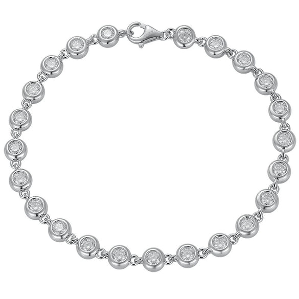 Women's Simple Luxurious Trendy Niche Design Diamond Bubble Moissanite Bracelet In Exquisite Sterling Silver Set With Diamonds