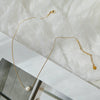 Women's Simple Natural Pearl Smile Necklace With Titanium Steel Snake Bone Chain And Electroplated Gold Color Finish