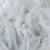 Women's Simple Natural Pearl Smile Necklace With Titanium Steel Snake Bone Chain And Electroplated Gold Color Finish