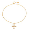 Women's Simple Necklace With White Diamond Pendant Tbar Titanium Steel And Stainless Steel Box Chain Electroplated