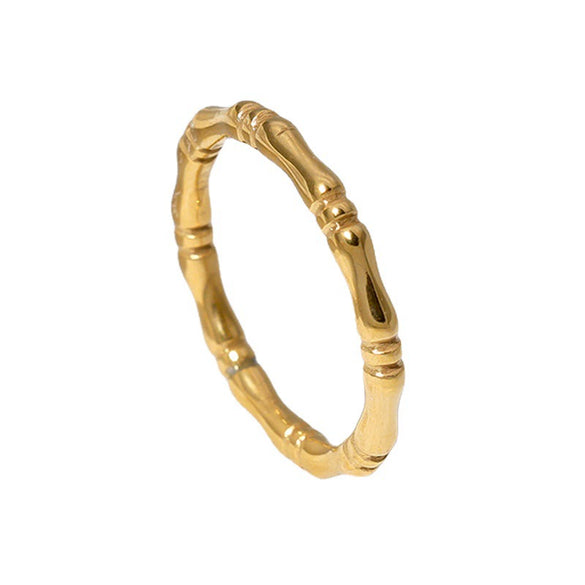Women's Simple Niche Design Stainless Steel Ring With Electroplating Treatment