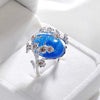 Women's Simple Opal Flower Branch Ring Alloy Electroplated Fashion Statement Ring