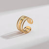 Women's Simple Opening Adjustable Titanium Steel Ring With Geometric Design And Electroplating Treatment