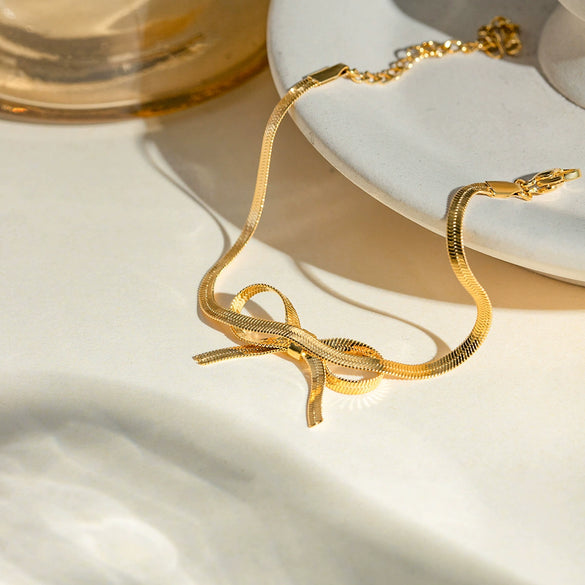 Women's Simple Personality Stainless Steel Bow Bracelet Jewelry With Electroplating
