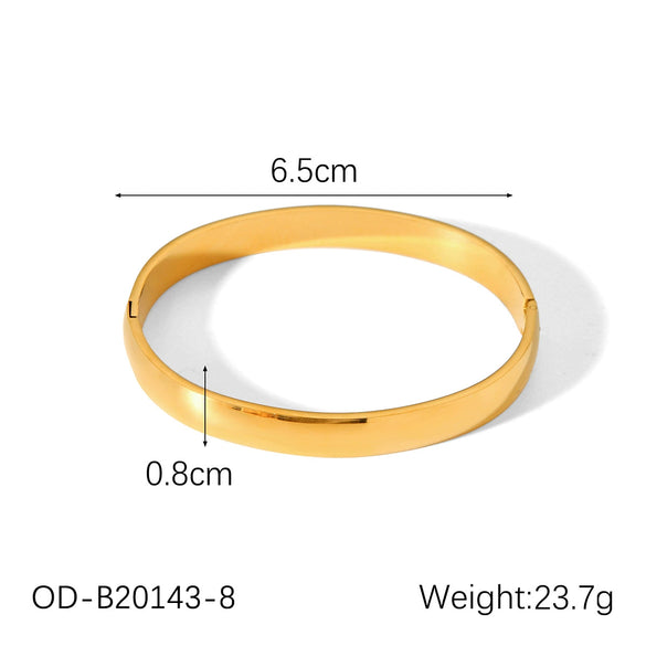 Women's Simple Plain Stainless Steel Titanium Steel Ins Style Ring Bracelet With Pvd Vacuum Plating And Electroplating