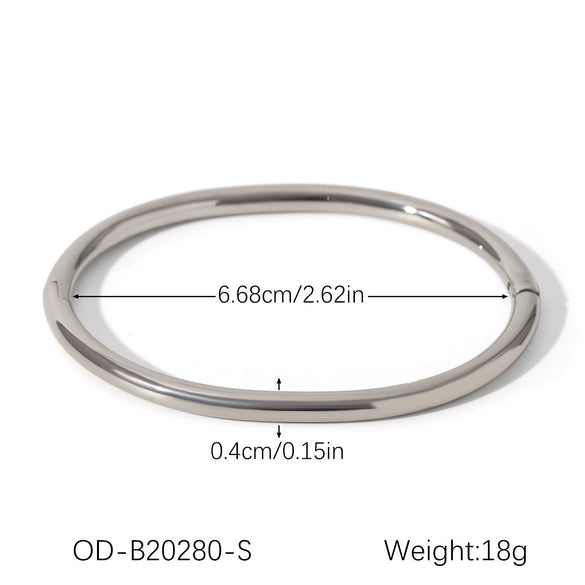 Women's Simple Plain Stainless Steel Titanium Steel Ins Style Ring Bracelet With Pvd Vacuum Plating And Electroplating