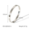 Women's Simple Plain Stainless Steel Titanium Steel Ins Style Ring Bracelet With Pvd Vacuum Plating And Electroplating