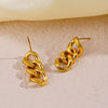 Women's Simple Popular Cuban Chain Electroplated Titanium Steel Geometric Earrings