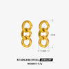Women's Simple Popular Cuban Chain Electroplated Titanium Steel Geometric Earrings