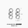 Women's Simple Popular Cuban Chain Electroplated Titanium Steel Geometric Earrings