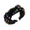 Women's Simple Retro Headband Hair Accessories Fabric And Crystal Middle Knot Bow Style