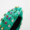 Women's Simple Retro Headband Hair Accessories Fabric And Crystal Middle Knot Bow Style