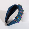 Women's Simple Retro Headband Hair Accessories Fabric And Crystal Middle Knot Bow Style