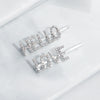 Women's Simple Rhinestone Letter Side Hair Clip Diamond Inlaid Bangs Hairpin Fashion Headdress