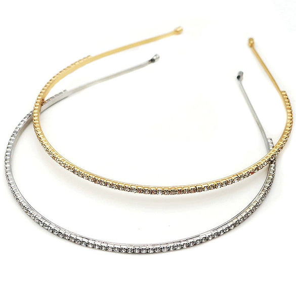Women's Simple Rhinestone Thin Hair Hoop Diamond Style Daily Versatile Headband For Hair Accessories