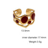 Women's Simple Round Open Ring In Stainless Steel With Gold Plated Electroplated Oil Drip Vintage Jewelry Design