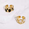 Women's Simple Round Open Ring In Stainless Steel With Gold Plated Electroplated Oil Drip Vintage Jewelry Design