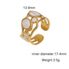 Women's Simple Round Open Ring In Stainless Steel With Gold Plated Electroplated Oil Drip Vintage Jewelry Design