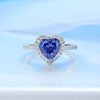 Women's Simple S925 Sterling Silver Heartshaped Ring Set With High Carbon Diamond And 8A Zircon