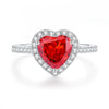 Women's Simple S925 Sterling Silver Heartshaped Ring Set With High Carbon Diamond And 8A Zircon
