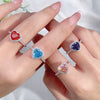 Women's Simple S925 Sterling Silver Heartshaped Ring Set With High Carbon Diamond And 8A Zircon