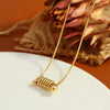 Women's Simple Spiral Spring Gold Bead Snake Bone Chain Necklace Titanium Steel 18K Gold Plated