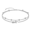 Women's Simple Stainless Steel Double Layer Anklet With Heart Shape Pattern Fashion Foot Jewelry