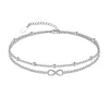 Women's Simple Stainless Steel Double Layer Anklet With Heart Shape Pattern Fashion Foot Jewelry