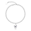 Women's Simple Stainless Steel Double Layer Anklet With Heart Shape Pattern Fashion Foot Jewelry
