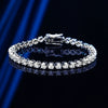 Women's Simple Sterling Silver Geometric High Carbon Diamond Bracelet