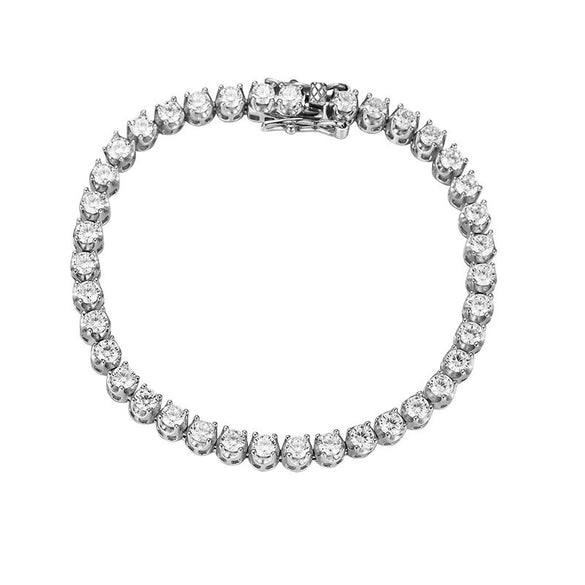 Women's Simple Sterling Silver Geometric High Carbon Diamond Bracelet