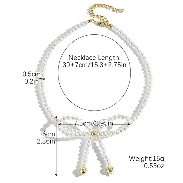 Women's Simple Style Imitation Pearl Bow Bracelet With Electroplating