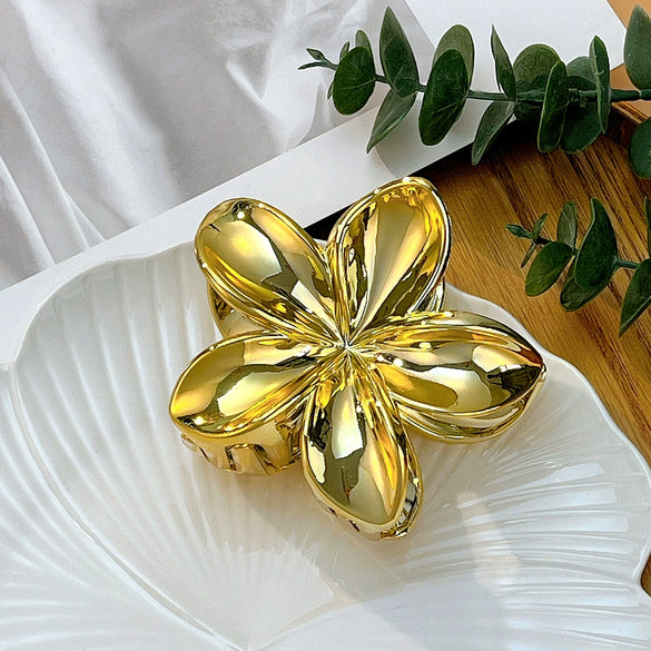Women's Simple Style Plumeria Clip Hair Accessory With Electroplating Processing