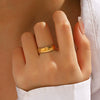 Women's Simple Style Stainless Steel Bamboo Ring With Plant Flowers Pattern And Electroplating Treatment