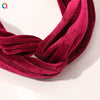 Women's Simple Velvet Bow Knotted Cross Headband With Elastic Cloth Hair Accessory