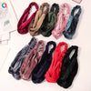 Women's Simple Velvet Bow Knotted Cross Headband With Elastic Cloth Hair Accessory
