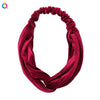 Women's Simple Velvet Bow Knotted Cross Headband With Elastic Cloth Hair Accessory