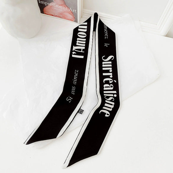 Women's Simulated Silk Long Narrow Decorative Scarf Thin Summer Ribbon Hair Tie And Bag Scarf