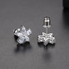Women's Small Flower Zircon Earrings In Electroplated Copper Cute Geometric Floral Fashion Jewelry