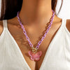 Women's Small Fresh Acrylic Butterfly Necklace With Geometric Pattern And Electroplating Process